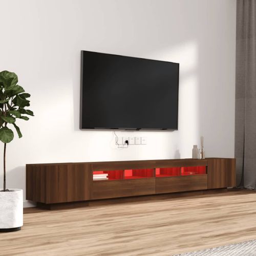 Ensemble de meubles TV avec lumières LED 3 pcs Chêne marron - Photo n°3; ?>