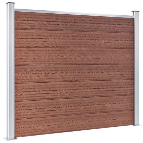 Ensemble de panneau de clôture WPC 353x146 cm Marron - Photo n°3; ?>