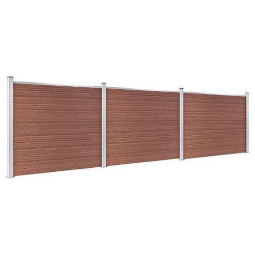 Ensemble de panneau de clôture WPC 526x146 cm Marron - Photo n°2; ?>