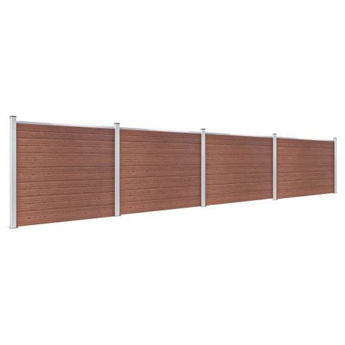 Ensemble de panneau de clôture WPC 699x146 cm Marron - Photo n°2; ?>