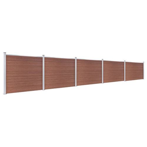 Ensemble de panneau de clôture WPC 872x146 cm Marron - Photo n°2; ?>