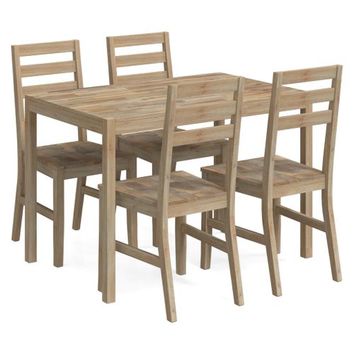 Ensemble de salle à manger 5 pcs Bois d'acacia solide - Photo n°2; ?>