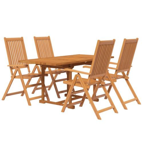 Ensemble de salle à manger de jardin 5 pcs Bois d'acacia massif 2 - Photo n°3; ?>