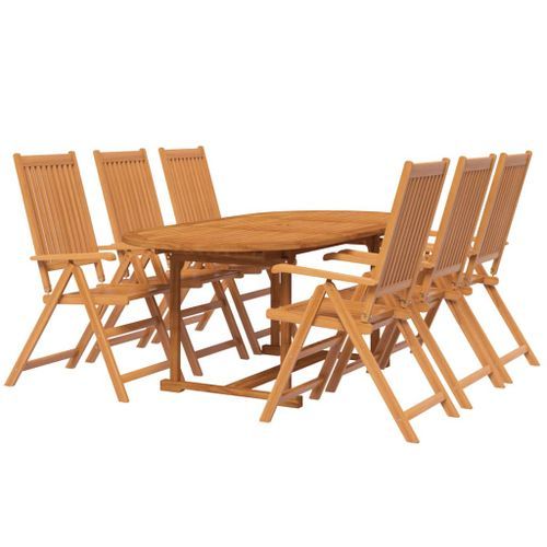 Ensemble de salle à manger de jardin 7 pcs Bois d'acacia massif 2 - Photo n°3; ?>