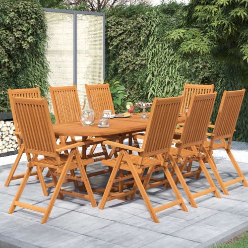 Ensemble de salle à manger de jardin 9 pcs Bois d'acacia massif 2 - Photo n°2; ?>