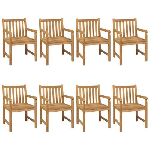 Ensemble de salle à manger de jardin 9 pcs Bois de teck solide 3 - Photo n°3; ?>