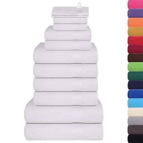 Ensemble de serviettes 12 pcs blanc 360 g/m² 100% coton - Photo n°2; ?>