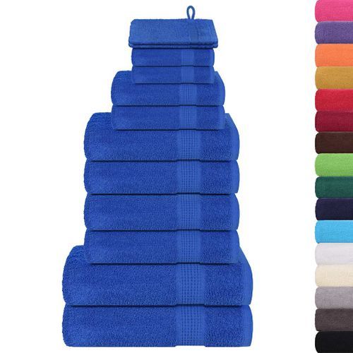 Ensemble de serviettes 12 pcs bleu 360 g/m² 100% coton - Photo n°2; ?>