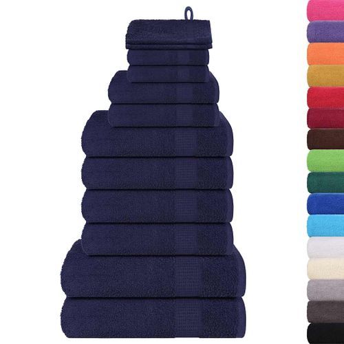 Ensemble de serviettes 12 pcs bleu marine 360 g/m² 100% coton - Photo n°2; ?>