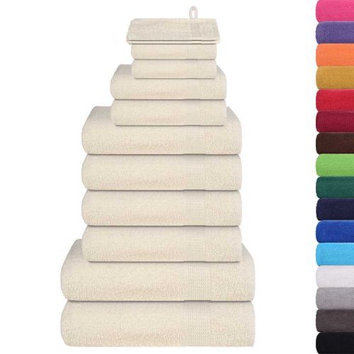 Ensemble de serviettes 12 pcs crème 360 g/m² 100% coton - Photo n°2; ?>