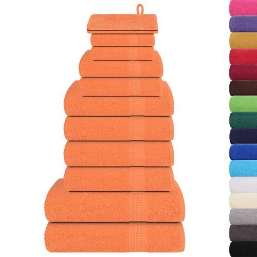 Ensemble de serviettes 12 pcs orange 360 g/m² 100% coton - Photo n°2; ?>