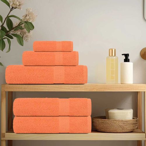 Ensemble de serviettes 12 pcs orange 360 g/m² 100% coton - Photo n°3; ?>