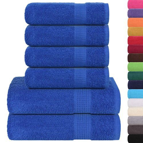 Ensemble de serviettes 6 pcs bleu 360 g/m² 100% coton - Photo n°2; ?>