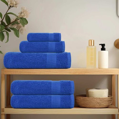 Ensemble de serviettes 6 pcs bleu 360 g/m² 100% coton - Photo n°3; ?>