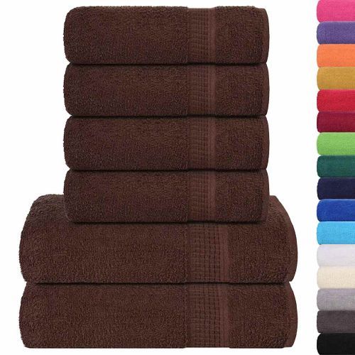 Ensemble de serviettes 6 pcs marron 360 g/m² 100% coton - Photo n°2; ?>