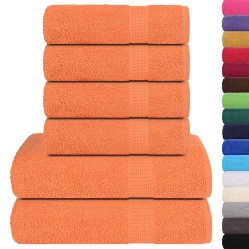 Ensemble de serviettes 6 pcs orange 360 g/m² 100% coton - Photo n°2; ?>