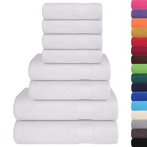 Ensemble de serviettes 8 pcs blanc 360 g/m² 100% coton - Photo n°2; ?>