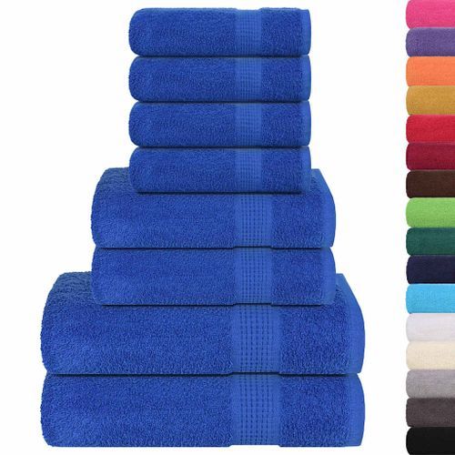 Ensemble de serviettes 8 pcs bleu 360 g/m² 100% coton - Photo n°2; ?>