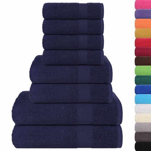 Ensemble de serviettes 8 pcs bleu marine 360 g/m² 100% coton - Photo n°2; ?>