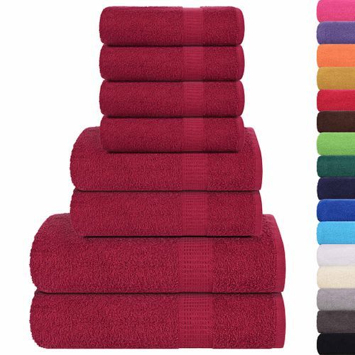 Ensemble de serviettes 8 pcs bordeaux 360 g/m² 100% coton - Photo n°2; ?>