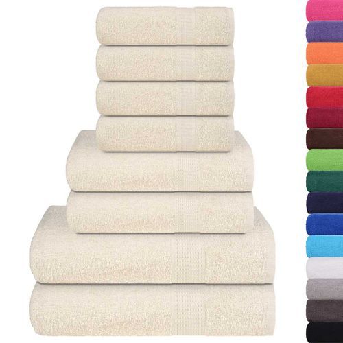 Ensemble de serviettes 8 pcs crème 360 g/m² 100% coton - Photo n°2; ?>