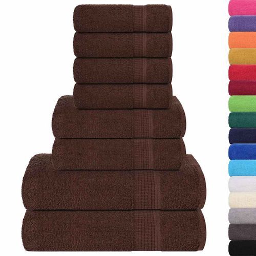 Ensemble de serviettes 8 pcs marron 360 g/m² 100% coton - Photo n°2; ?>