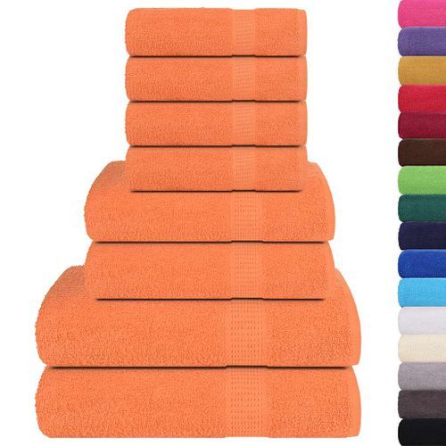 Ensemble de serviettes 8 pcs orange 360 g/m² 100% coton - Photo n°2; ?>