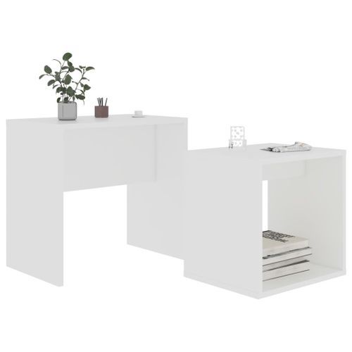 Ensemble de tables basses Blanc 48x30x45 cm - Photo n°3; ?>