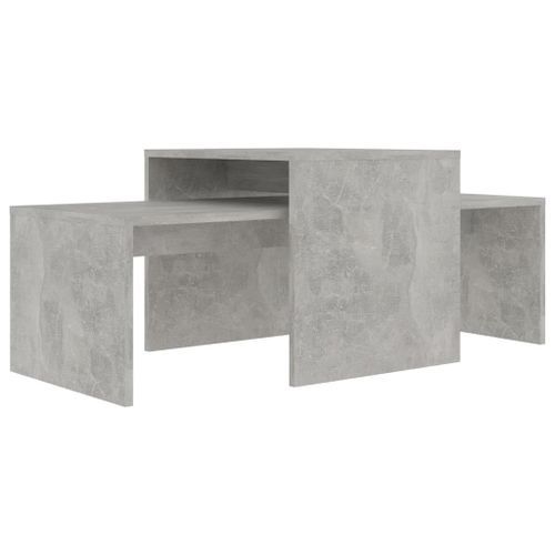 Ensemble de tables basses Gris béton 100x48x40 cm - Photo n°2; ?>