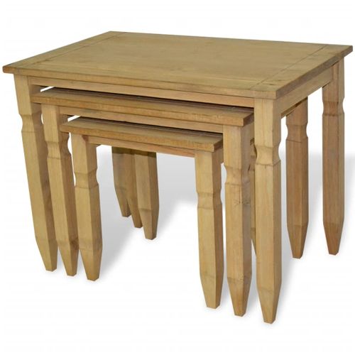 Ensemble de tables gigognes 3 pièces Gamme Corona Pin mexicain - Photo n°2; ?>