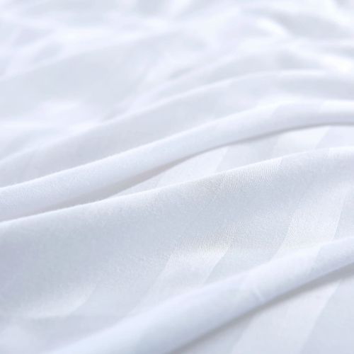 Ensemble housse de couette Satin de coton Blanc 155x220/80x80cm - Photo n°2; ?>