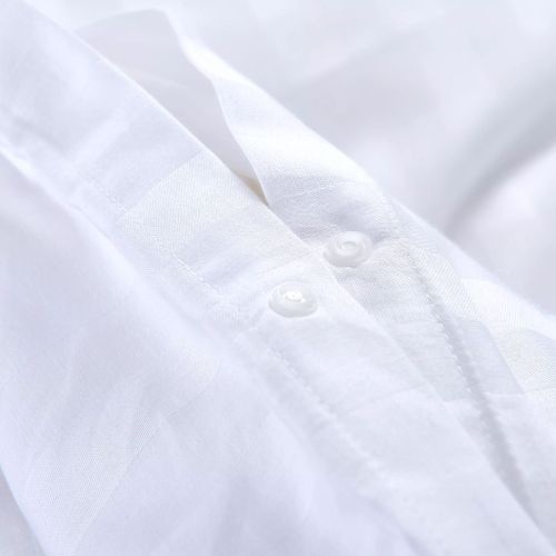 Ensemble housse de couette Satin de coton Blanc 155x220/80x80cm - Photo n°3; ?>