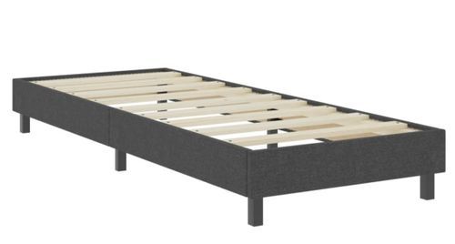 Ensemble matelas équilibré à ressorts 20 cm et sommier tapissier tissu 24.5 cm gris foncé Sloka - Élégance et confort - Photo n°3; ?>