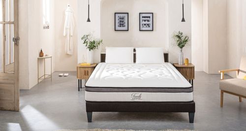 Ensemble matelas moelleux 25 cm à mémoire de forme et sommier 30 cm en bois Tivoli - Photo n°2; ?>