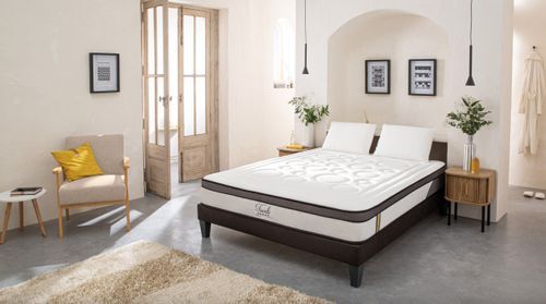 Ensemble matelas moelleux 25 cm à mémoire de forme et sommier 30 cm en bois Tivoli - Photo n°3; ?>