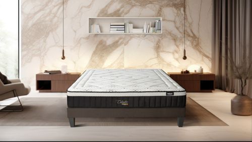 Ensemble matelas moelleux 29 cm à mémoire de forme et sommier 30 cm en bois Célestin 2.0 - Photo n°2; ?>