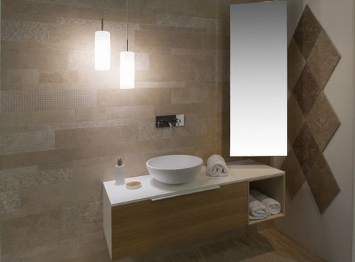 Ensemble meuble de salle de bain 1 tiroir blanc et chêne et miroir Catan L 135 cm - Photo n°3; ?>