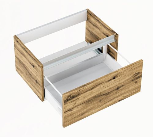 Ensemble meuble de salle de bain 1 tiroir bois chêne clair et miroir lumineux Teph L 70 cm - Photo n°2; ?>