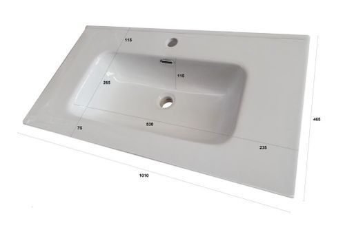 Ensemble meuble de salle de bain 1 tiroir bois clair et miroir lumineux Teph L 100 cm - Photo n°3; ?>