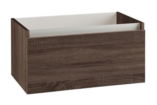 Ensemble meuble de salle de bain 1 tiroir bois foncé et miroir à LED Teph L 140 cm - Photo n°2; ?>