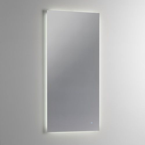 Ensemble meuble de salle de bain 1 tiroir laqué blanc et effet béton avec miroir lumineux et 2 étagères Selb L 60 cm - Photo n°2; ?>