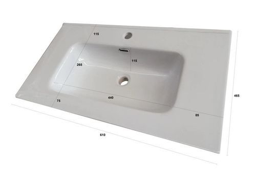 Ensemble meuble de salle de bain 1 tiroir laqué blanc mat avec miroir lumineux et 2 étagères Selb L 60 cm - Photo n°3; ?>