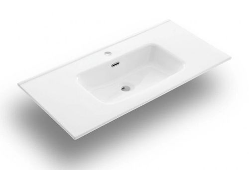 Ensemble meuble de salle de bain 2 tiroirs beige et miroir à LED Mola L 100 cm - Photo n°2; ?>