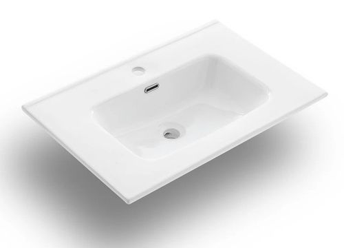 Ensemble meuble de salle de bain 2 tiroirs blanc effet pierre et miroir à LED Olo L 80 cm - Photo n°3; ?>