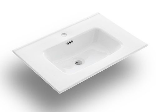 Ensemble meuble de salle de bain 2 tiroirs bois blanc miroir à LED Oga L 80 cm - Photo n°3; ?>