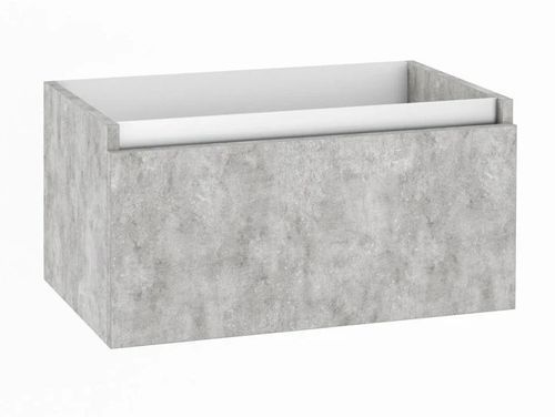 Ensemble meuble de salle de bain 2 tiroirs bois effet béton et miroir lumineux Teph L 140 cm - Photo n°2; ?>