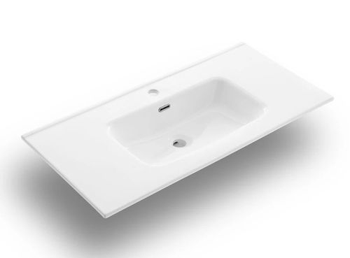 Ensemble meuble de salle de bain 2 tiroirs laqué blanc et gris oxyde et miroir lumineux Lago L 100 cm - Photo n°2; ?>