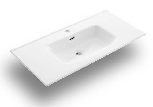 Ensemble meuble de salle de bain 2 tiroirs laqué blanc et gris oxyde et miroir lumineux Lago L 100 cm 2 - Photo n°2; ?>