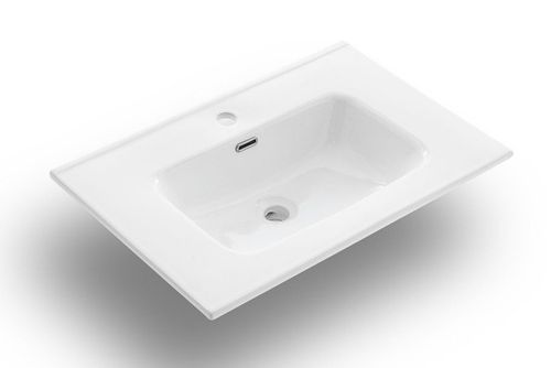 Ensemble meuble de salle de bain 2 tiroirs laqué blanc et gris oxyde et miroir à LED Oga L 80 cm - Photo n°3; ?>