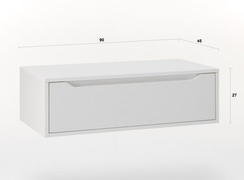Ensemble meuble de salle de bain 2 tiroirs laqué blanc et miroir à LED Selb L 140 cm - Photo n°2; ?>